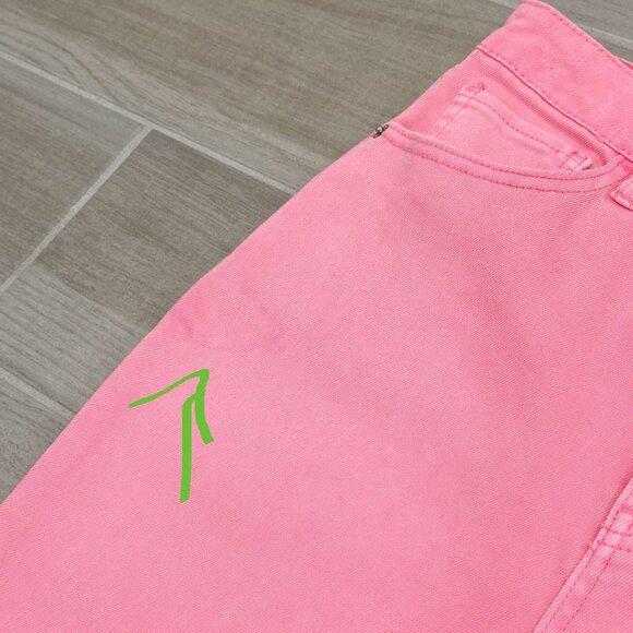 Wild Fable Highest Rise Extreme Flare Raw Hem Jeans in Pink Women's Size 6/28 - Picture 15 of 16